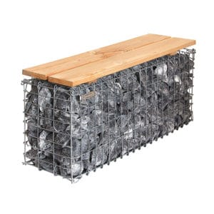 Banc Gabion Assise Bois - Jardivrac - Aménagement Extérieur