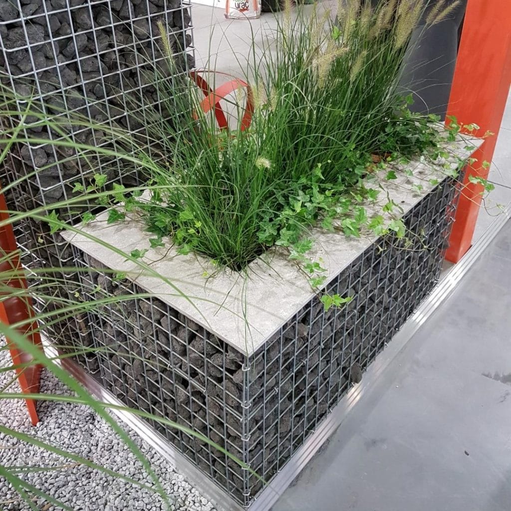 Jardiniere Gabion Bambou