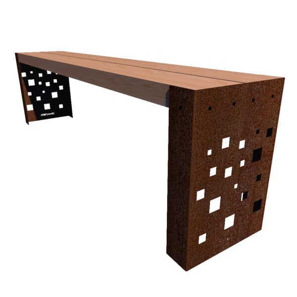 banc corten & bois